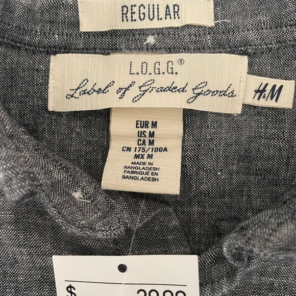 H & M Button Down Shirt Medium - Picture 4 of 7